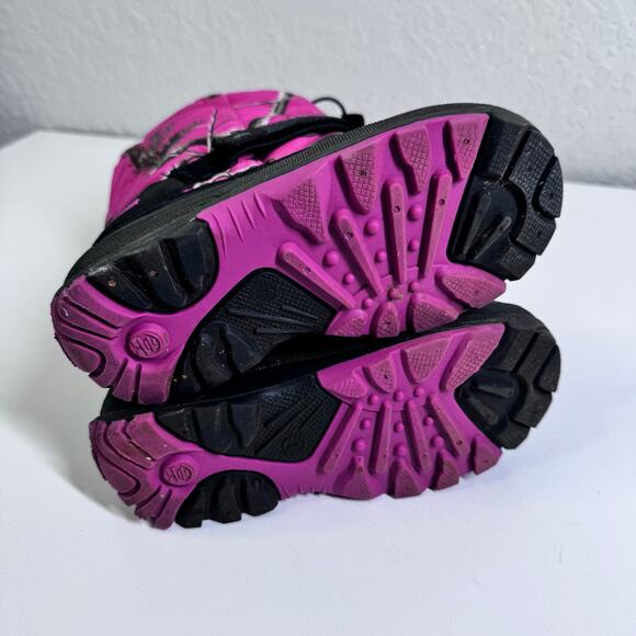 KAMIK Boots 1 Snow Winter Insulated Pink Camo Camouflage Cinching Toggle Pull On - Picture 8 of 10